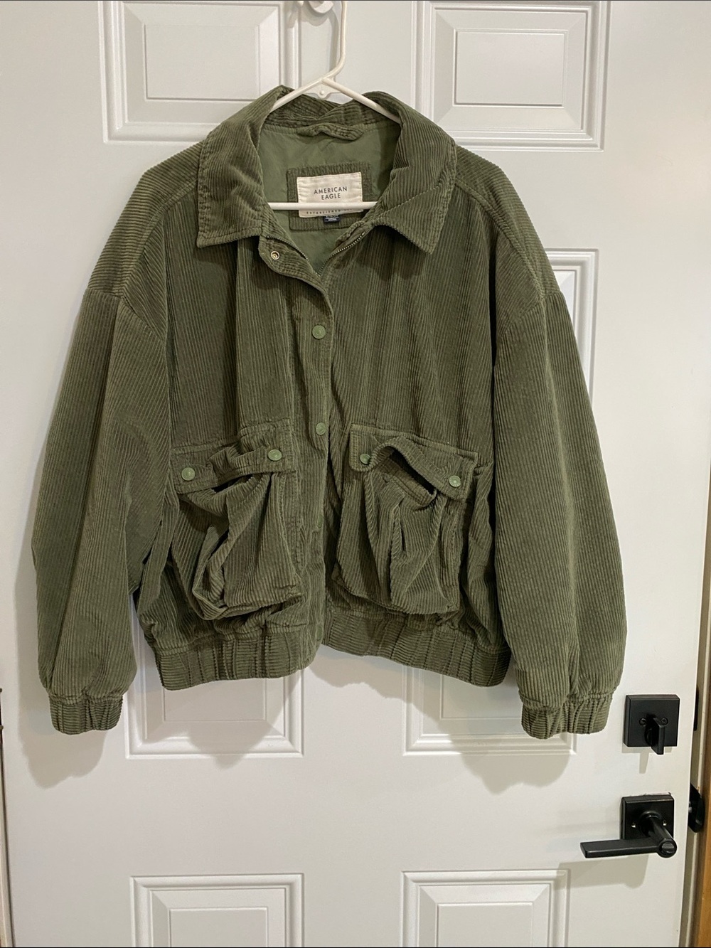 American Eagle Outfitters Olive Corduroy Utility Jacket